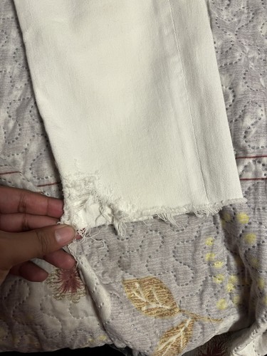 AGOLDE Jeans Womens 30 (31x26)White Sophie High Rise Skinny Crop Raw Hem Stretch - Picture 2 of 12