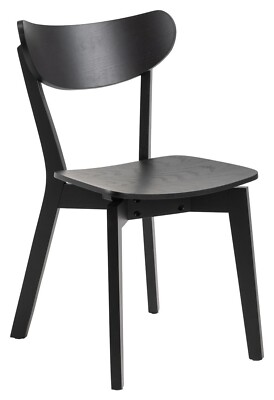 Holzstuhl Esszimmerstuhl Schwarz Eichenholz furniert Gummibaum Massiv