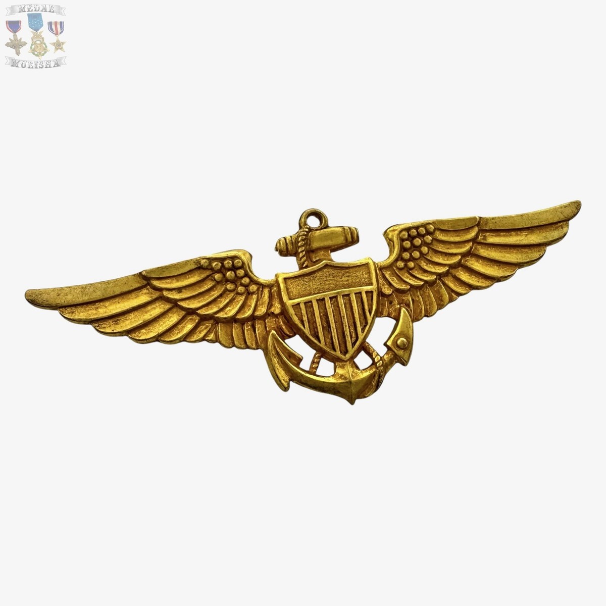 WW2 US NAVY アビエーター パイロット ウイング章 ピン USN 米軍 10K