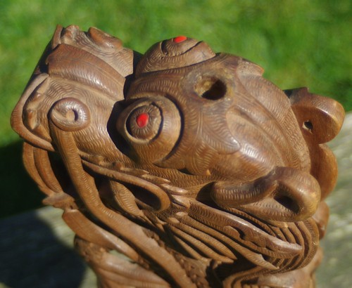 Dragon Sculpture Asian Oriental Early 20thC 39cm/59cm Quality Carving Read Rare - Picture 16 of 19