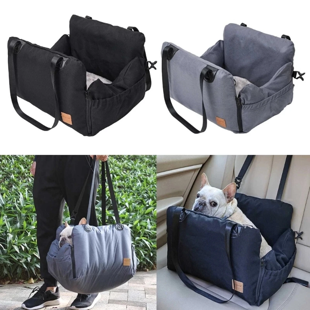Small Dog Car Seat Waterproof Dog Booster Seat with Safety Leash Pet Carrier Bed