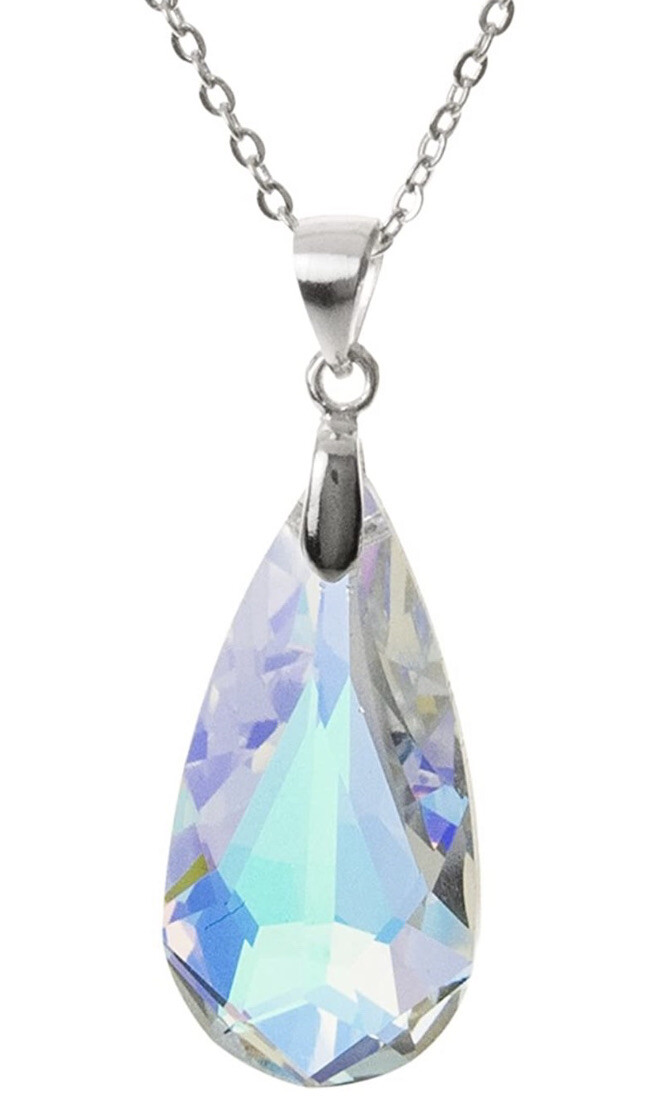 Necklace Made With Swarovski Crystal in AB Aurora Borealis 18K
