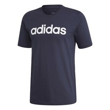 Adidas Essentials Linear Tee Men's T-Shirt Top Navy Logo Print (DU0406)
