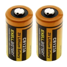 2pcs Exell CR123 2/3A 3V Lithium Batteries CR17335 CR17345 DL123 DL123A