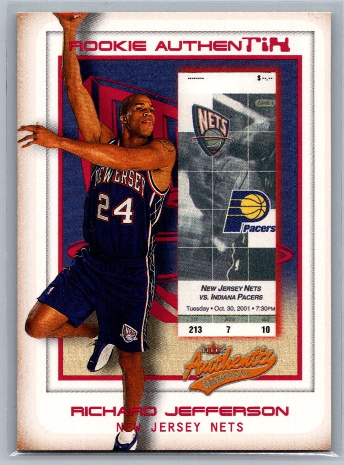 /1250 2001-02 Fleer Authentix #130 Richard Jefferson (RC) - NM-MT *TEXCARDS*