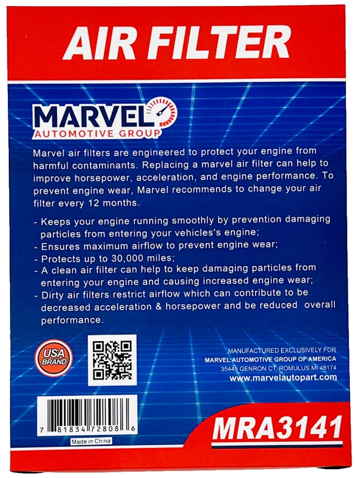 漫威空气过滤器 MRA3141 (25945274) 适用于雪佛兰 Silverado 2500 HD 2011-2016 6.6L 升 — 第 2/3 张图片