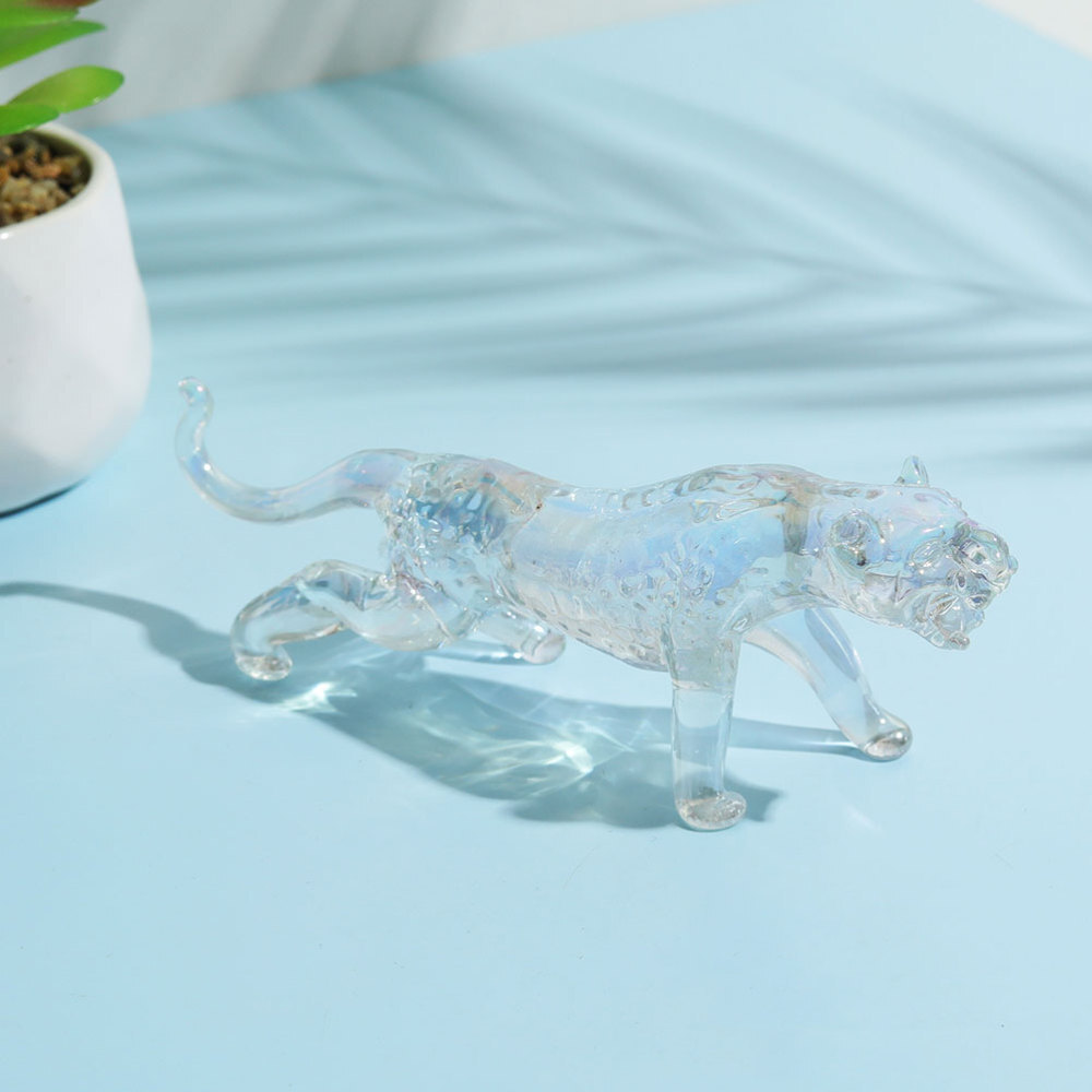 Leopard Ornament DIY Statue Animal Crystal Figurine Garden Sculptures
