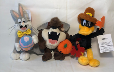 Warner Bros 3 Looney Tunes Year Bugs Bunny Taz Daffy Mini Bean Bag Character 775