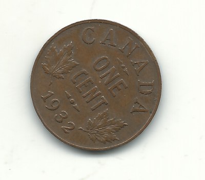 A VF/XF CONDITION 1932 CANADA SMALL ONE CENT-JAN230