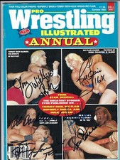 BCM10   Hogan Flair Snuka Patera  signed  Wrestling Magazine w/COA  PLEASE READ