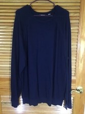 Claiborne Men's Size XXL Navy Blue Long Sleeve Crewneck Sweater CM-479