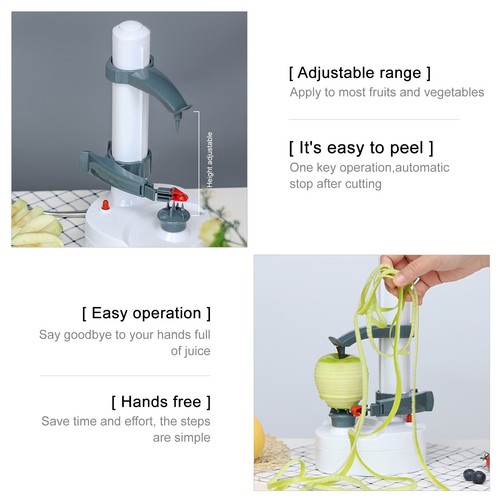 Electric Automatic Peeler Potato Fruit Veg Peeling Machine +3 Blade with Adaptor - Picture 6 of 8