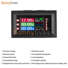 9in1 Multimeter DC4-30V Power Tester Voltage Current Capacity Meter 10A 50A 100A