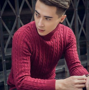 slim fit cable knit sweater