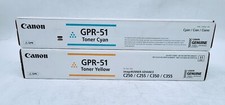 Lot of 2 Canon GPR-51 Toner Cartridge Yellow Cyan