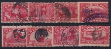 US121) USA 1912 Parcel Post set 1c to 20c Scott Q1-Q8, 3c & 4c with private perf