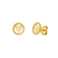 Julie Julsen-Ohrstecker Aus 925/- Sterling Silber Vergoldet Mittig Motiv Herz