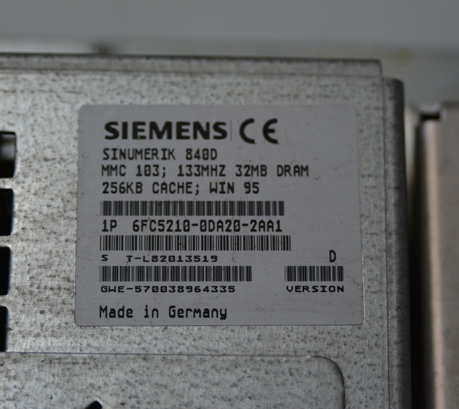 SIEMENS SINUMERIK 840D MMC103 HMI & DELTA CONVERTER D0011969 | eBay UK