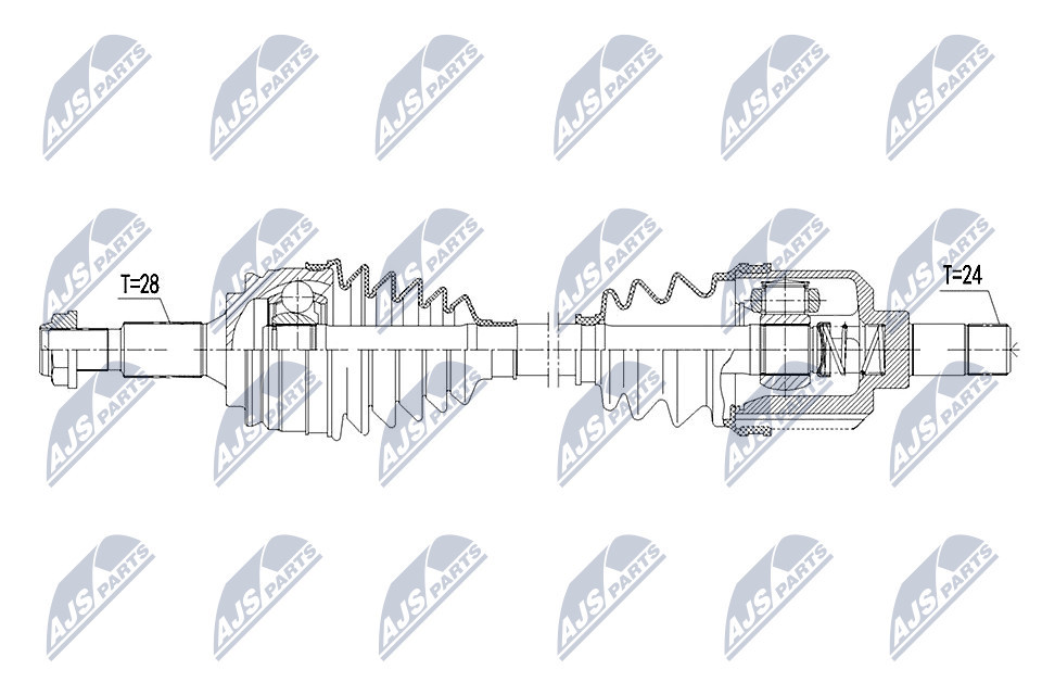 NPW-PE-021 NTY Drive Shaft for PEUGEOT