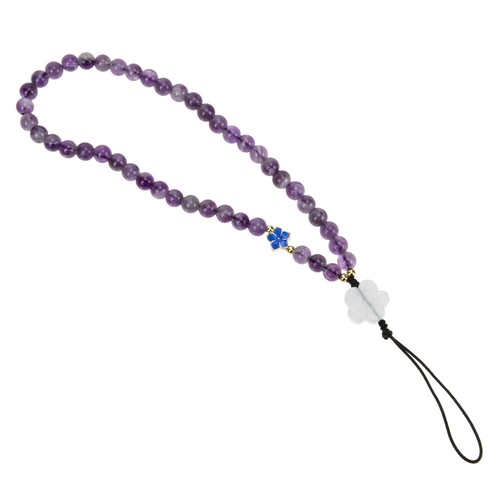 Amethyst Pendant Ladies Charm Phone Strap Beaded Cellphone Lanyard - 第 4/12 張圖片