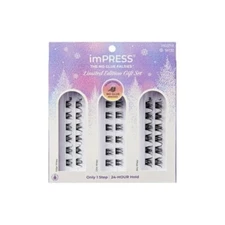 KISS Holiday Gift Set Self Adhesive Eyelashes, Wispy, 16 mm, 36 Lash Clusters