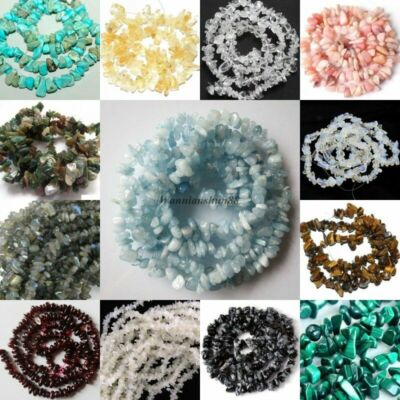Natural 6-7MM Freeform Chips Jewelry Making Gemstone Loose Beads Strand 16'' DIY