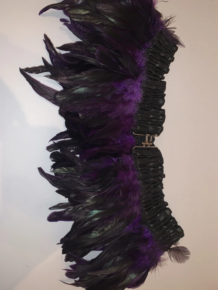 renaissance Festival Purple Feather Vest W/waist Piece Midevil  - Image 3 of 3