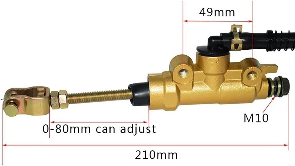 Rear Brake Master Cylinder Pump For Honda CR125 CR250 CR500 1990-01 CBR600 91-98 Foto 2 de 4