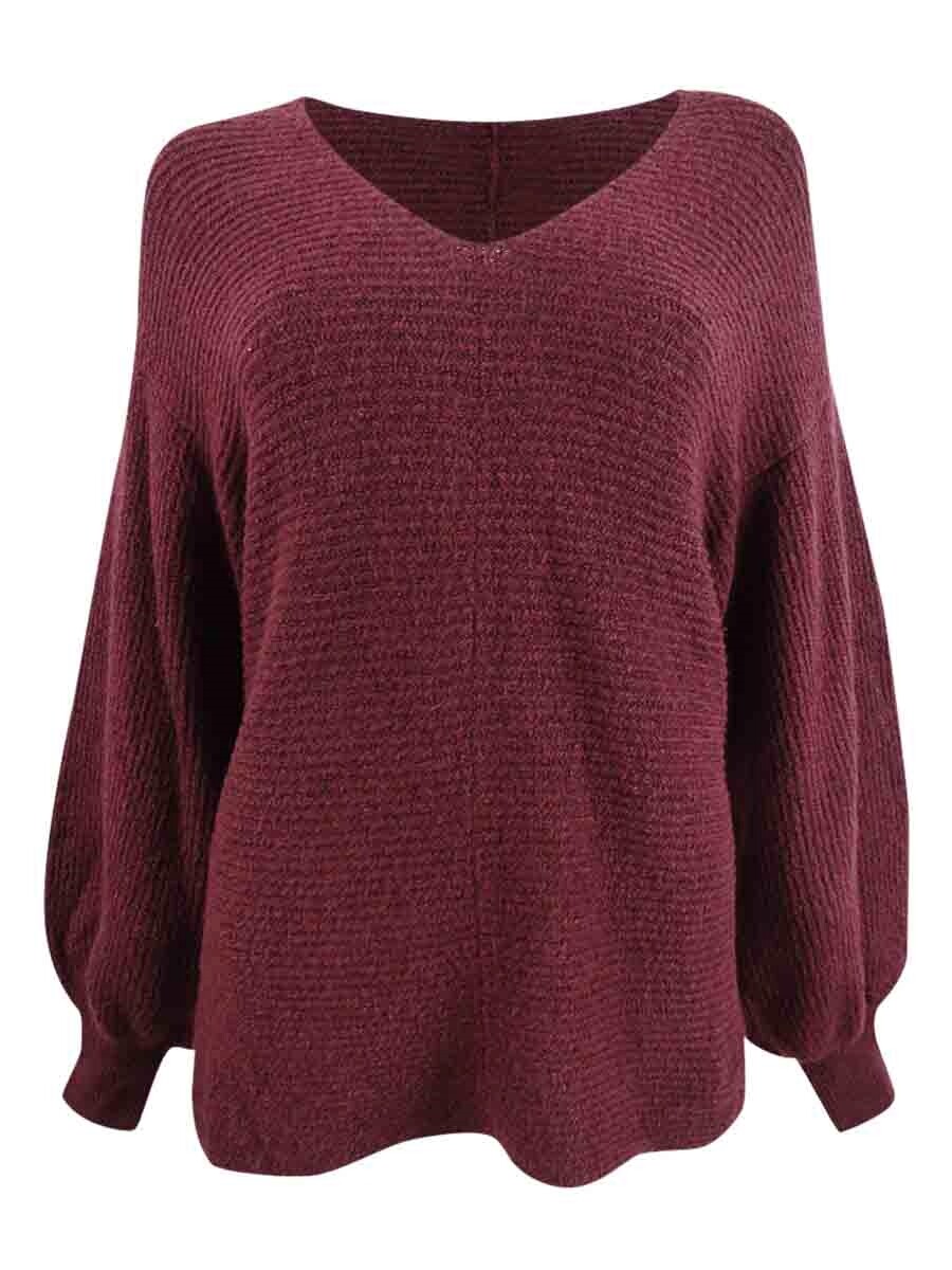 Bubble-Sleeve Sweater (XS, Mahogany) | eBay