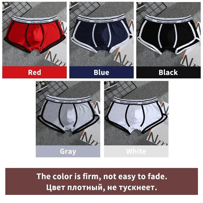 5Pcs Cotton Boxer Shorts Underpants Soft Panty Male Shorts Men Panties