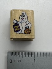 S8, Noteworthy Rubber Stamp tiny stamp , Halloween Ghost Trick Or Treat