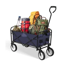 YSSOA Rolling Collapsible Garden Cart Camping Wagon, with 360 Degree Swivel W...