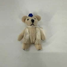RARE Vintage RUSS Judaica Tiny Ted Jointed Miniature Teddy Bear Figure Cream
