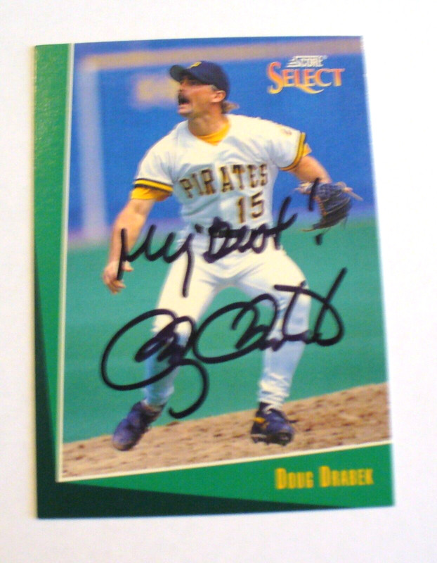 MLB - Score Select 1993 Baseball Card #153 - "Doug Drabek" Autograph - NEAR MINT