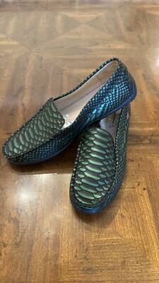 ANASAI Green Snakeskin Like Loafers NWOTs Size 5 Nordstrom