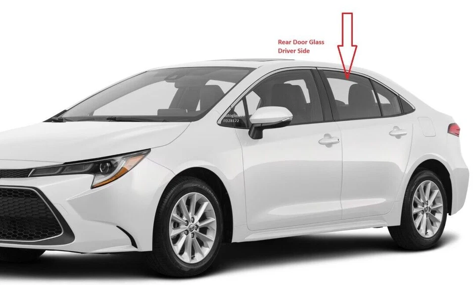 Fits 2020-2024 Toyota Corolla 4Dr Driver Side Left Rear Door Glass Window - Изображение 2 из 2