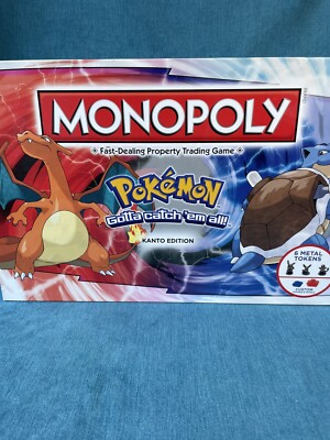 Hasbro Pokemon Monopoly Kanto Edition Brettspiel KOMPLETT SEHR GUTER ZUSTAND