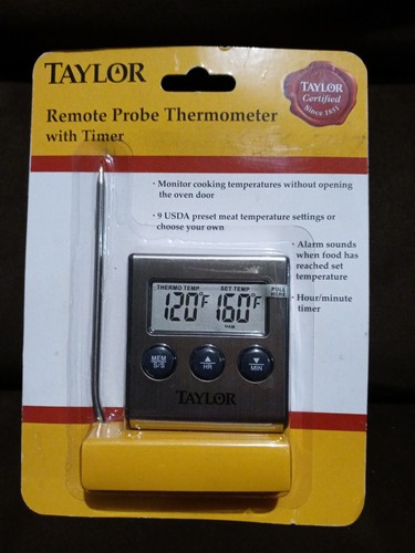 Taylor 1487-9 Digital Thermometer w/ Probe & Timer Cooking Baking Meat - Picture 2 of 7