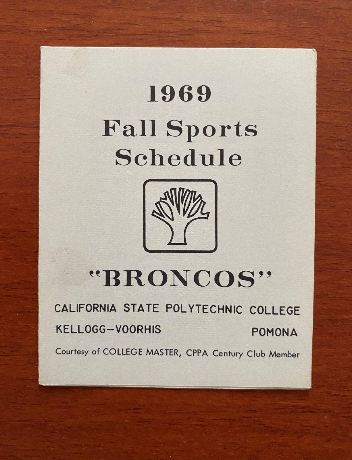 CFB 1969 CAL POLY POMONA BRONCOS College Football Basketball Fall Schedule  | eBay