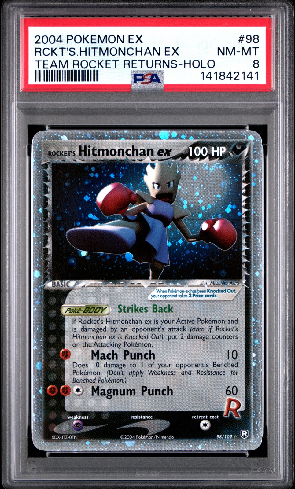 Rocket's Hitmonchan EX 98/109 PSA 8 EX Team Rocket Returns Pokemon