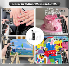 Airbrush Kit with Compressor 48PSI Portable for Nails Cake Painting