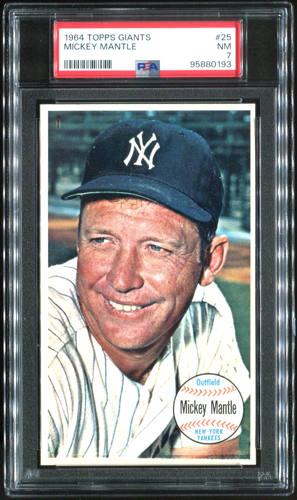 1964 Topps Giants #25 Mickey Mantle HOF PSA 7 NM Near Mint New York Yankees view 1