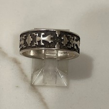 Vintage Native American Sterling Silver Navajo Turquoise Silver Ring Size 8