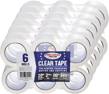 Clear Packing Tape, 2 Inch Wide, 2.0Mil Thickness, 110 Yard per Roll Pack of 36