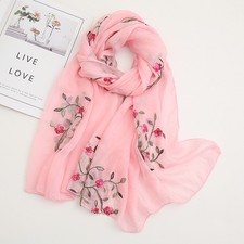 Women Soft Long Neck Large Scarf Wrap Shawl Flower Chiffon Stole Scarves 170 65