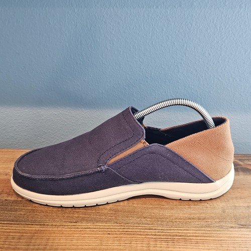 Scarpe mocassino Crocs Santa Cruz convertibili in tela blu da uomo taglia 8 - Foto 7 di 11