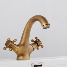 Antique Brass Bathroom Basin Sink Faucet Mixer Tap hwzh052-2
