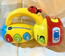 Vtech Spin Learn Color Flashlight Yellow Red Blue Lights Up Numbers Musical