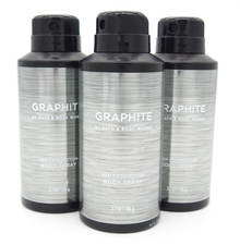3 Bath Body Works Men's Collection GRAPHITE Body Spray 3.7oz Lot New