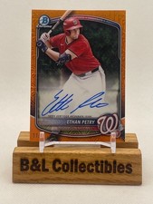 2025 Bowman Draft Mega Box Ethan Petry On Card Auto Orange Refractor #/25